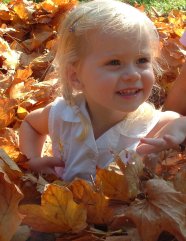 playing in leaves activity