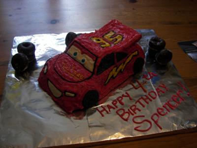 lightning mcqueen cake