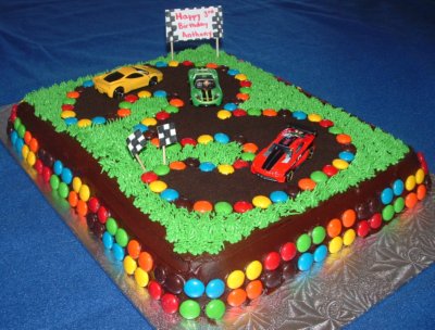 18th Birthday Cake Ideas on Cars Birthday Cake On Race Track Birthday Cake