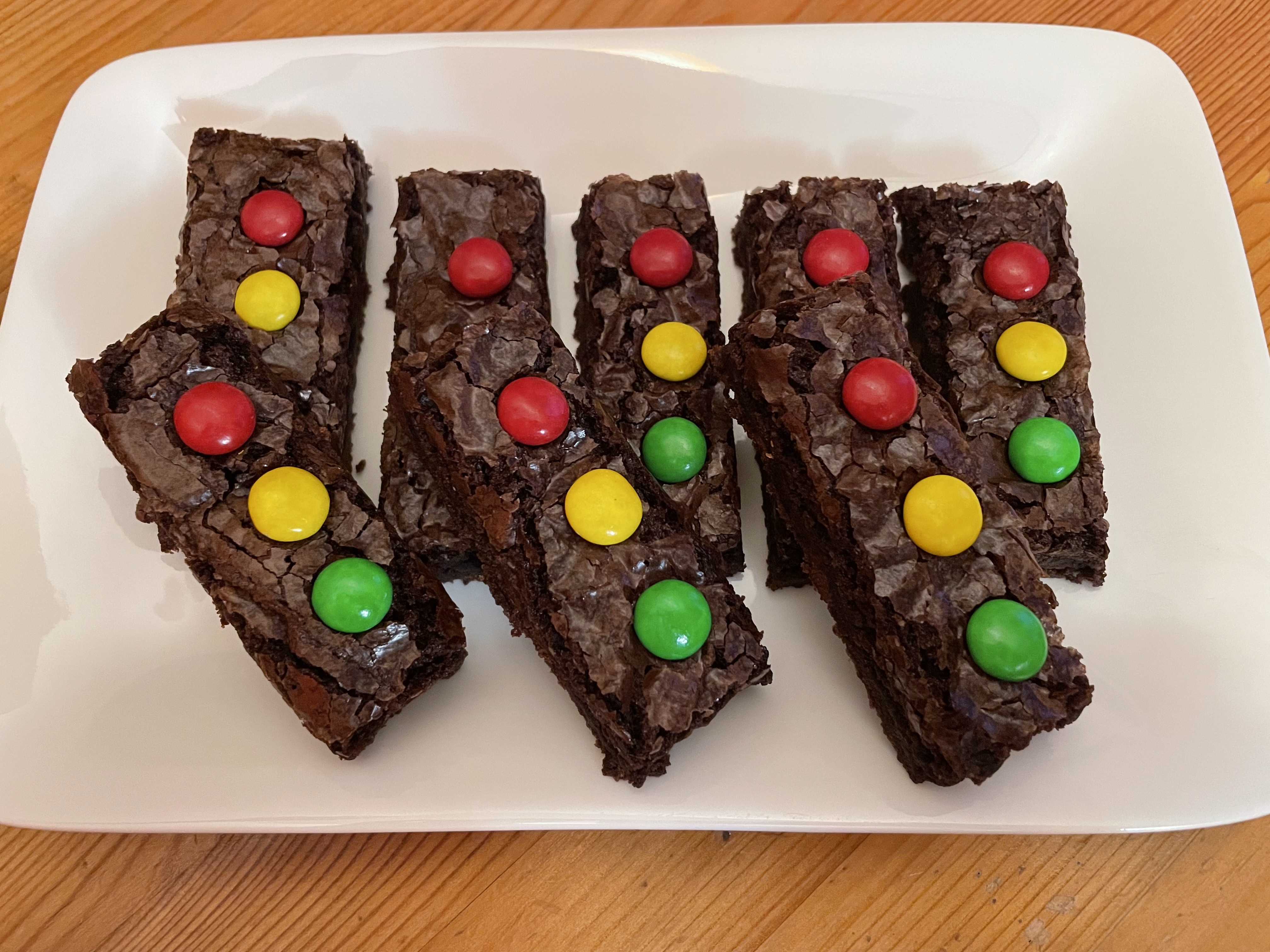 traffic light brownies