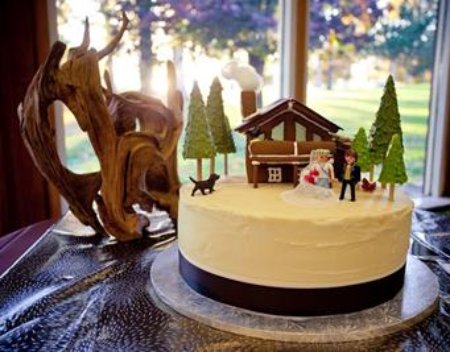 ski chalet wedding cake