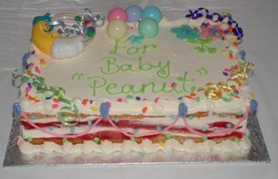 "Baby Peanut" baby shower cake