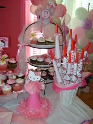 Hello Kitty party cupcake bar