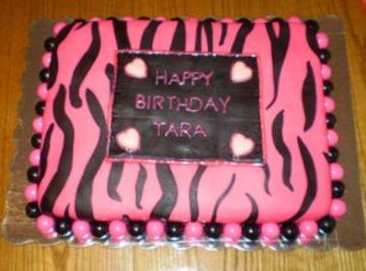 hot pink zebra stripe cake