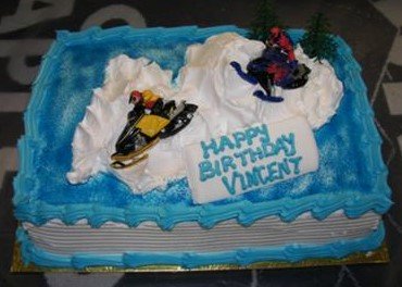 Snowmobile cake