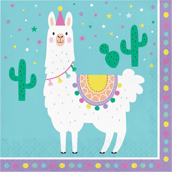 Llama party napkin